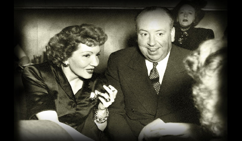 Claudette Colbert & Alfred Hitchcock